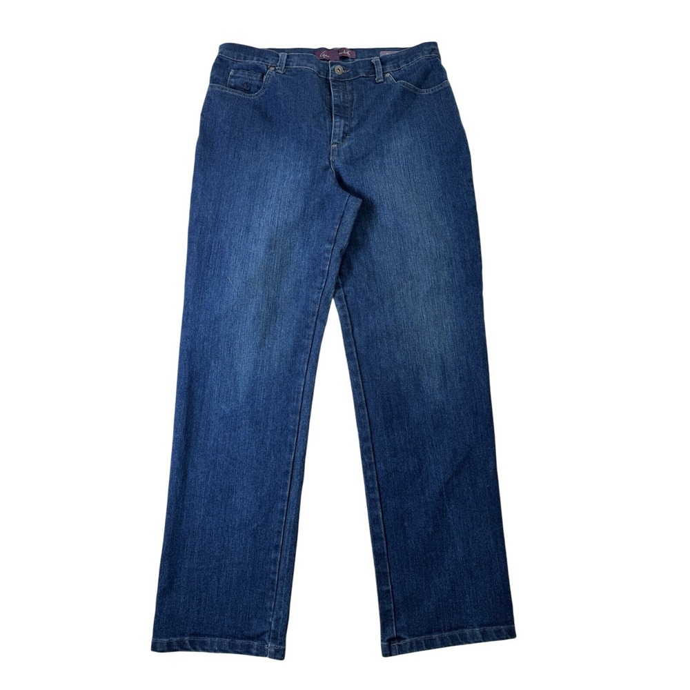 Gloria Vanderbilt Amanda High Rise Tapered Jeans Dark Wash Blue Size 14